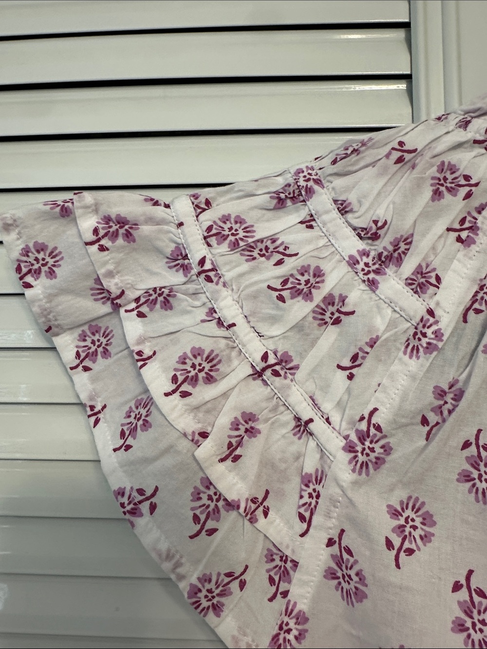 J. Crew Factory White Blouse with Pink Floral Print - Picture 5 of 5